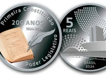 Moeda comemorativa dos 200 anos da primeira Constituição do Brasil (1824)