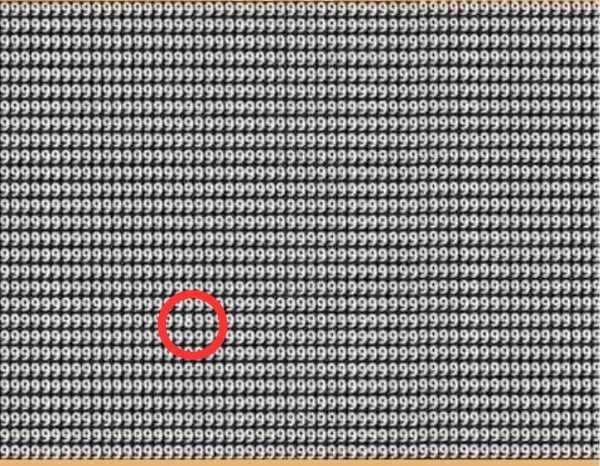 Teste de fadiga visual: encontre o número 8 entre 9’s em menos de 10 segundos