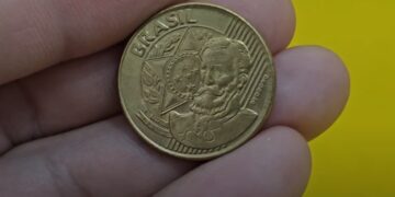 Moeda 25 centavos segunda família do real