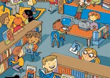Desafio com ilusão de ótica: encontre a escada na biblioteca em 10 segundos