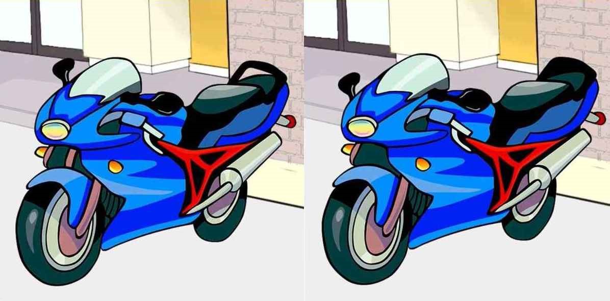 Jogo dos três erros: em conta as diferenças entre as imagens da moto em menos de 10 segundos