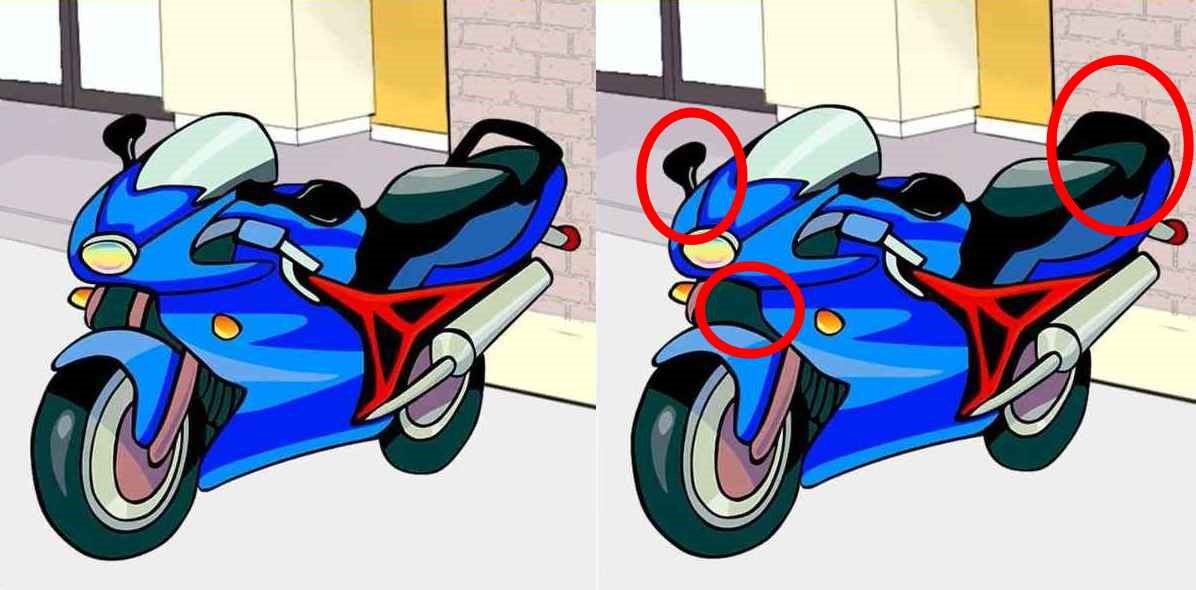 Jogo dos três erros: em conta as diferenças entre as imagens da moto em menos de 10 segundos