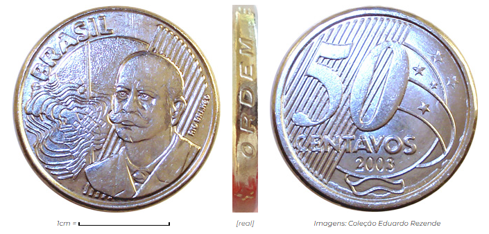 Moeda 50 centavos 2005 catálogo Moedas do Brasil,