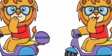 Jogo das diferenças: encontre 3 erros entre as imagens do leão na moto em 10 segundos