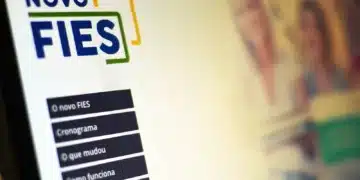 Tela do site do Novo FIES destacando informações sobre cronograma e funcionamento do programa.