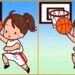 Desafio de raciocínio lógico com uma jogadora de basquete, onde o objetivo é encontrar as diferenças entre as duas imagens de uma jogada.