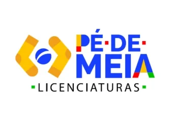 Logo do Pé-de-Meia Licenciaturas com detalhes coloridos e simbologia de bolsa de estudo.