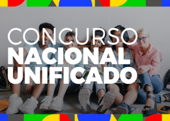 Imagem promocional do Concurso Nacional Unificado (CNU) 2025 com grupo de jovens sorrindo e texto destacado