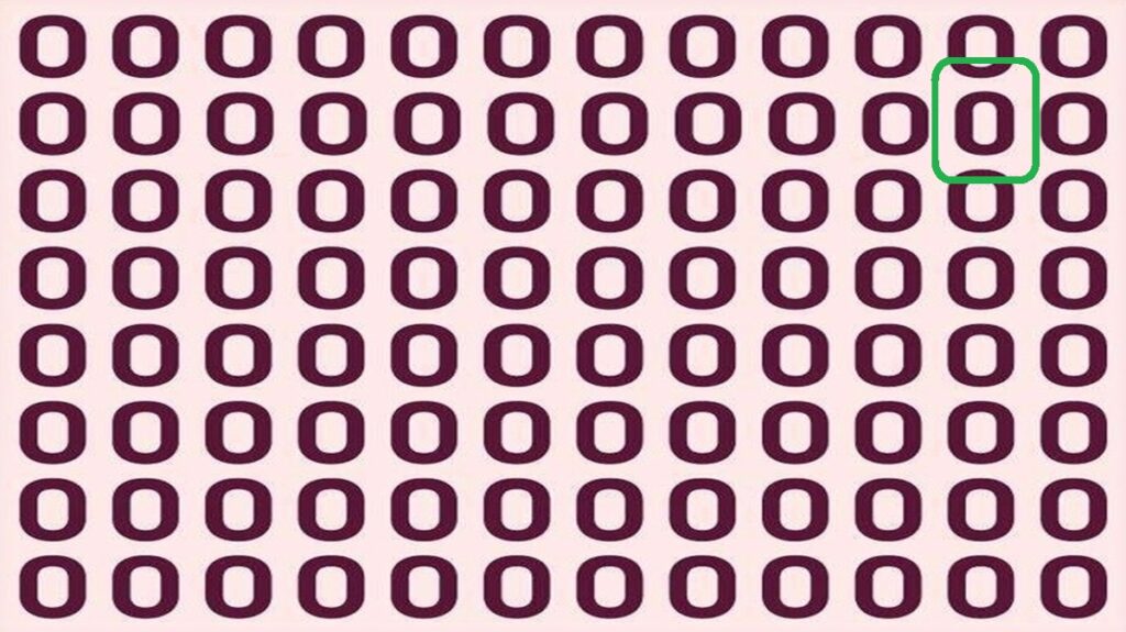 Solução do teste de QI com números semelhantes com um elemento diferente escondido entre eles
