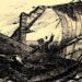Desafio lógico com uma ilustração de um barco à deriva em meio ao mar, com o rosto de um capitão camuflado entre as velas e o casco como parte de um desafio visual.