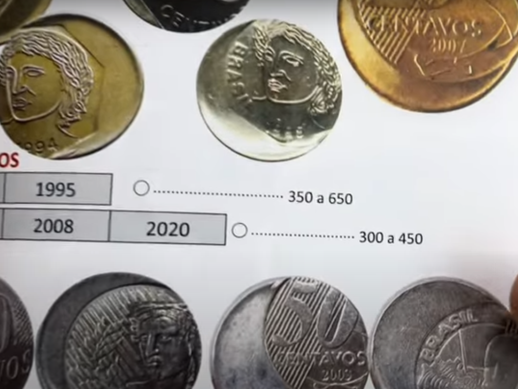 Catálogo com valores atualizados de moedas raras de 25 centavos