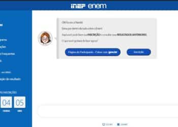 Imagem mostrando o site do ENEM 2025, destacando a contagem regressiva e opções para inscrição.