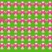 Imagem de um padrão com cogumelos rosa no fundo verde, com um cogumelo diferente entre os outros.