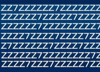 Teste de QI visual com letras Z e números 7 escondidos