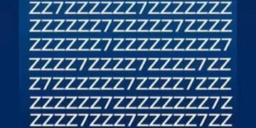 Teste de QI visual com letras Z e números 7 escondidos