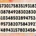 Teste visual com uma sequência de números para teste visual de atenção com número 6 escondido