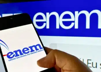 Logotipo do Enem 2025, com foco no exame nacional para ensino médio.