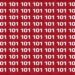 Desafio lógico com vários números 101 em fundo vermelho.