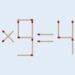 Desafio lógico com uma equação formada por palitos de fósforo mostrando 4 x 9 = 46