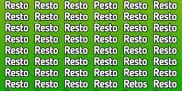 Teste visual com a palavra Resto repetida várias vezes sobre fundo verde degradê