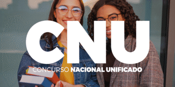uas jovens estudantes sorrindo, uma delas segurando livros, com o texto em destaque "CNU" e "CONCURSO NACIONAL UNIFICADO" na imagem.