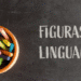 Giz de cera colorido em um pote de barro sobre um quadro-negro com os dizeres "Figuras de linguagem", representando a criatividade na escrita.