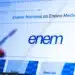 Tela de computador exibindo página oficial do Enem com logo e informações do exame.