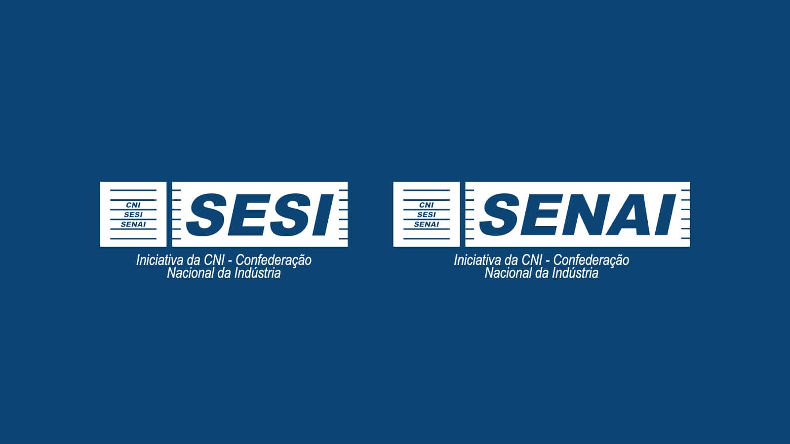 Logotipo oficial do SESI e do SENAI (Serviço Social da Indústria e Serviço Nacional de Aprendizagem Industrial) sobre um fundo azul escuro. Ilustra o artigo sobre os principais benefícios e o pacote de valorização de colaboradores oferecidos pelo SESI/SENAI em 2025.