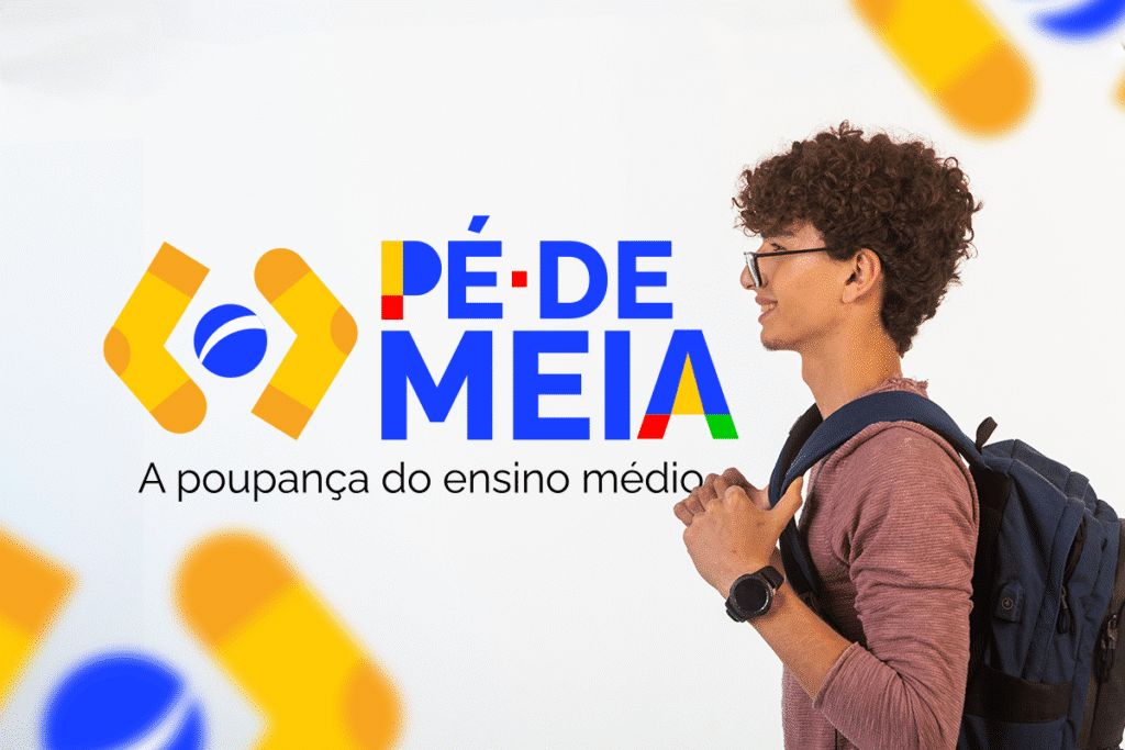 Estudante beneficiário do Pé-de-Meia, o programa de poupança para incentivo à permanência e conclusão do Ensino Médio.
