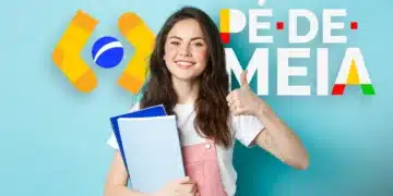 Estudante do Ensino Médio comemorando a conclusão (Pagamento de R$ 3.000 do Pé-de-Meia em 2026)