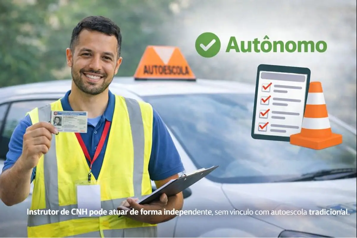 Atuação do instrutor de CNH sem vínculo com autoescola. Instrutor de CNH atuando de forma independente com documentação e checklist exigidos para trabalhar sem autoescola.