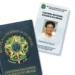 Carteira Nacional Docente do Brasil com foto da professora Maria Silva Souza e capa azul com brasão nacional