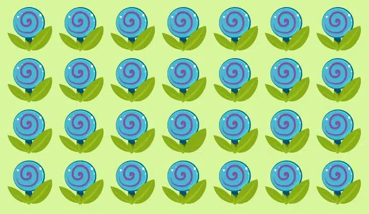 Será que você consegue encontrar o único doce diferente? Desafio visual com vários doces em estilo de desenho animado, sendo que um deles é diferente dos demais.