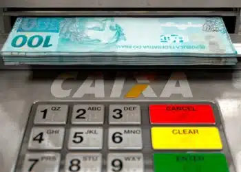 Imagem ilustrativa sobre o saque do FGTS no caixa eletrônico da Caixa Econômica com biometria - Retire até R$ 3.000 sem usar senha.
