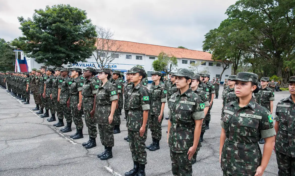 Representação do Curso de formação de sargentos — Concurso ESA 2027 Militares do Exército Brasileiro em formação, representando os futuros sargentos aprovados no Concurso ESA 2027