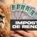 Cédulas de real ao lado do leão símbolo da Receita Federal representando o lote residual do Imposto de Renda