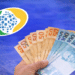 Dinheiro em reais com logo do INSS ao fundo, simbolizando o pagamento do INSS.