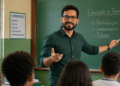 Professor ministra aula em sala de um instituto federal, representando a distribuição de novos cargos docentes pelo MEC.